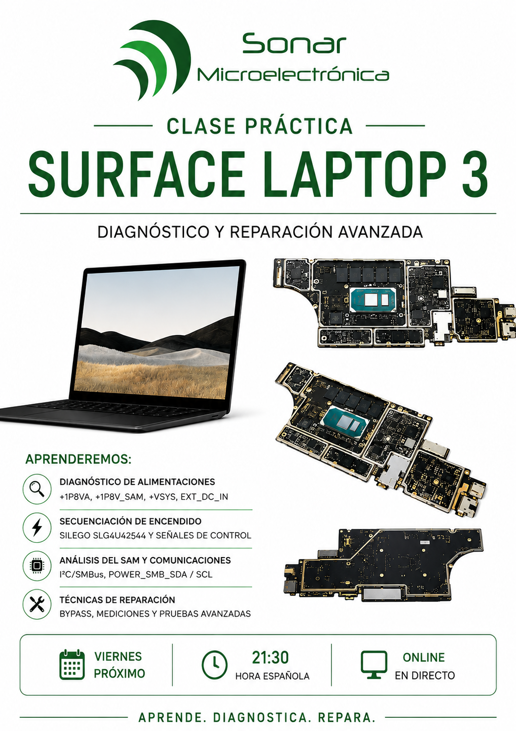 Diagnóstico y Reparación de Microsoft Surface Laptop 3