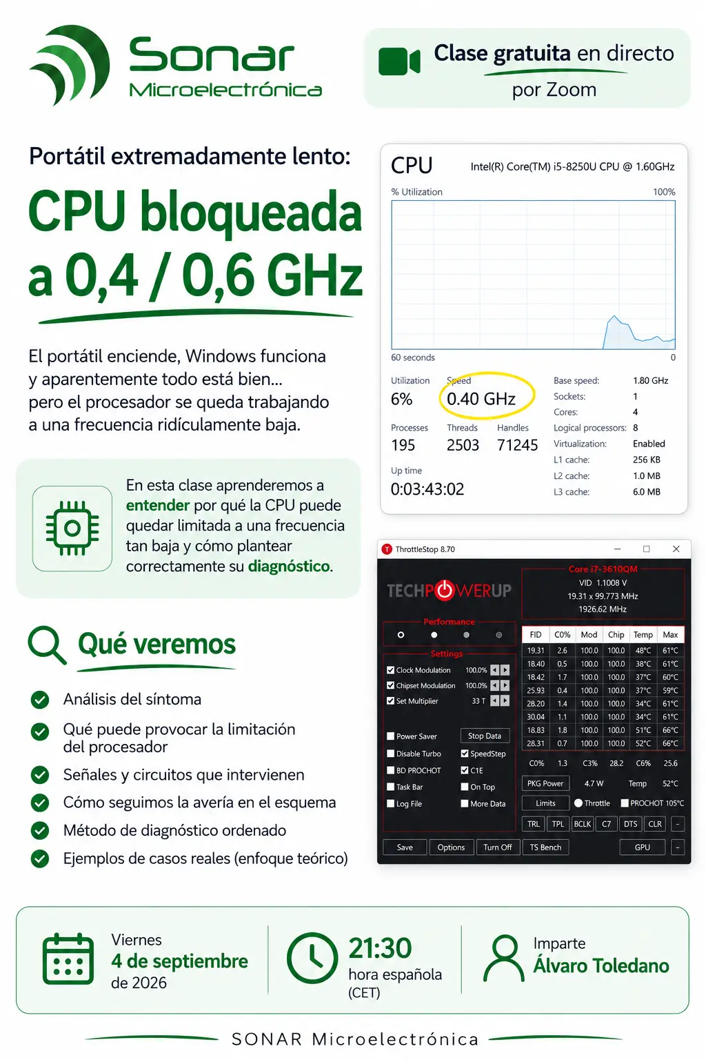 Portátil extremadamente lento: CPU bloqueada a 0,4 / 0,6 GHz